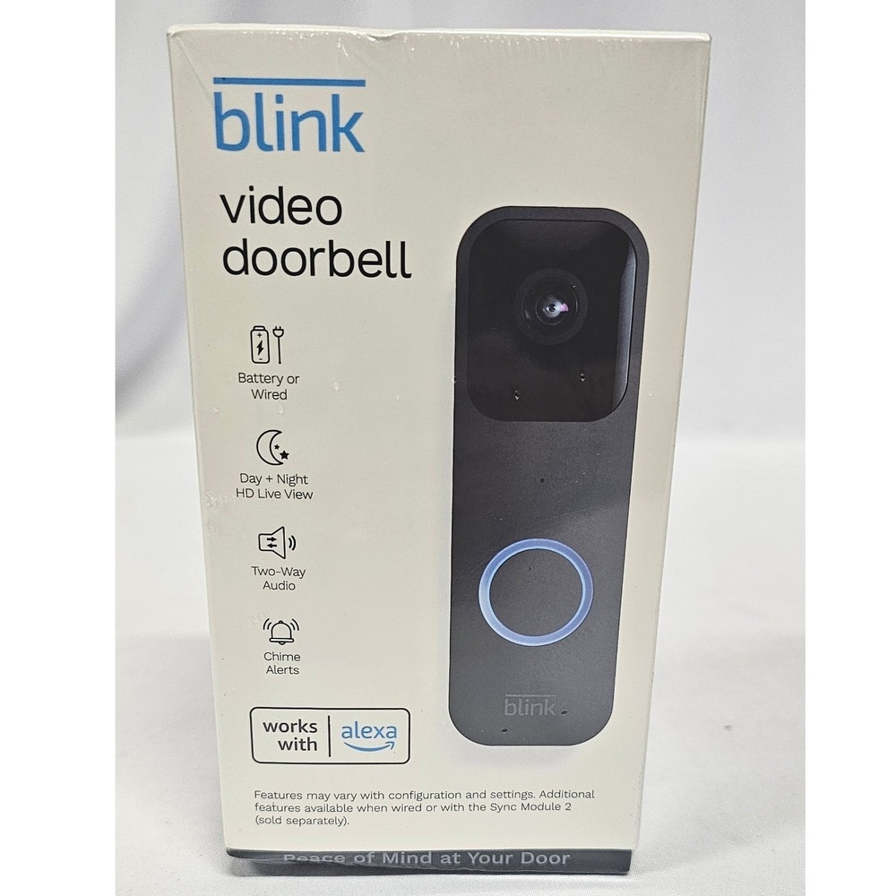 Blink Video Doorbell HD Video Two-Way Audio Motion Alerts Black B08SG2MS3V